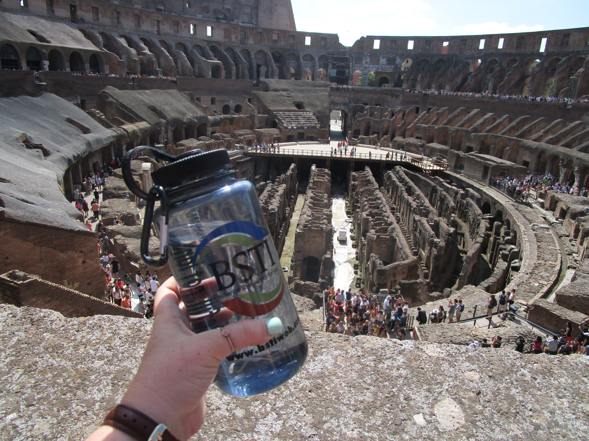 Observing the inside of the Colosseum in Rome, Italy